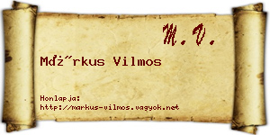 Márkus Vilmos névjegykártya