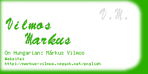 vilmos markus business card